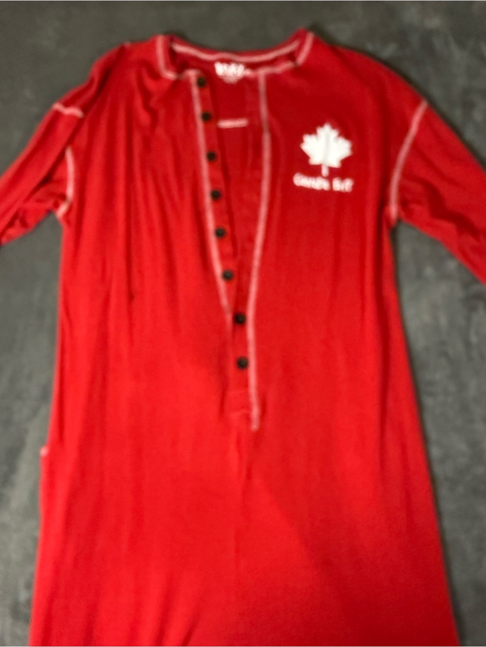 134) Lazy One Canada Eh? Red Thermal Pajama Onesie Cozy Cabin Lounge Wear - Picture 4 of 12
